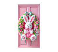 Spring Door Cover - Bunny Flag Backdrop | 35.4x70.8inch Easter Party Decoration with Polyester Fabric, Outdoor Porch Wall Banner for Yard Garage Classroom Home Seasonal Celebration