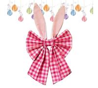 Spring Door Ribbon Accents - Decorative Bow Set for Easter Displays | Linen Fabric with Wired Edge Shaping Feature, Seasonal Hanging Ornament Craft Supplies for Entryway Styling 7.87x0.79x15.75in