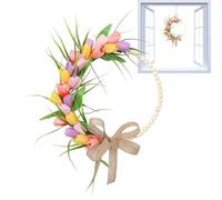 Spring Door Wreath | 35 cm Aesthetic Modern Sign with Bow - Boho Outdoor Decor,for Living Room Bedroom Entryway Garden Yard Patio Porch Wedding Holiday Party