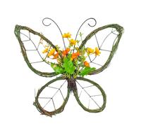 Spring Door Wreath Farmhouse Butterfly Shaped Wreath with Spring Artif