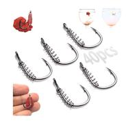 Spring Dough Bait Tackle Braided Stainless Catfish Bait Circle Octopus Fishing Holder Hooks Strong Durable for catfish trout Pack of 40 (40pcs,14#)
