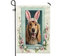 Spring Easter Afghan Hound Dog Funny Bunny Eggs Bandiera Da Giardino Divertenti Bandiera Moda Bandiere Da Cortile Per Casa Dormitorio Prato 30X45Cm