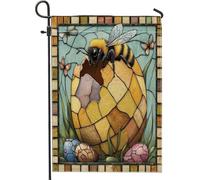 Spring Easter Bees Stained Glass Eggs Bandiera Da Giardino Divertenti Bandiera Da Cortile Moda Bandiere Per Interni Parete Soggiorno 30X45Cm