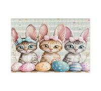 Spring Easter Devon Rex Cat puzzle per adulti 300 pezzi, simpatici puzzle in legno divertenti uova gattino, decorazione divertente per intrattenimento creativo