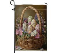 Spring Easter Eggs Basket Flower Flowers Country Bandiera Vacanza Decorative Bandiera Stagionale Bandiere Per Parete Patio Il Portico 30X45Cm