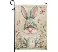 Spring Easter Gnomes Funny Flower Bunny Eggs Bandiera Da Giardino Divertenti Bandiera Da Cortile Moda Bandiere Per Interni Casa Soggiorno 30X45Cm