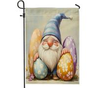 Spring Easter Gnomes Vintage Cute Eggs Pattern Bandiera Stagionale Bandiera Di Benvenuto Doppia Faccia Bandiere Da Giardino Per Parete Prato Balcone 30X45Cm