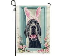 Spring Easter Great Dane Dog Funny Bunny Eggs Bandiera Da Cortile Moda Bandiera Vacanza Divertenti Bandiere Da Giardino Per Camera Da Letto Il Portico Prato 30X45Cm