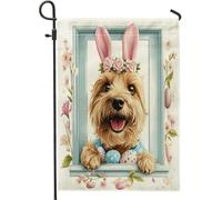 Spring Easter Lakeland Terrier Dog Funny Bunny Eggs Bandiera Da Giardino Decorative Bandiera Da Cortile Moda Bandiere Per Patio Casa Camera Da Letto 30X45Cm