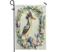 Spring Easter Road Runnerss Bird Flower Wreaths Eggs Pattern Bandiera Vacanza Stagionale Bandiera Da Cortile Decorative Bandiere Da Giardino Per Prato Casa Parete 30X45Cm