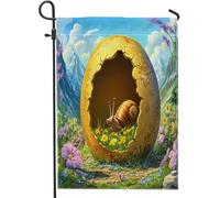 Spring Easter Snail Fancy Flower Eggs Pattern Bandiera Vacanza Moda Bandiera Da Cortile Doppia Faccia Bandiere Per Dormitorio Patio Decorazione 30X45Cm