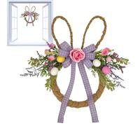 Spring Easter Wreath, Bunny Ornament Door Decoration, Adds Seasonal Charm, for Indoor Outdoor Display on Front Doors Window Fireplaces Walls Easter Holidays Spring Celebrations Family Gatherings