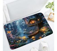 Spring Enchanted Woods Fairy Tale Wonderland Garden River Butterfly Natural Scene Girly Tappeti Da Bagno Antiscivolo Tappeto Entrata Lavabile In Lavatrice Zerbino Ingresso Per Esterno 40X60Cm