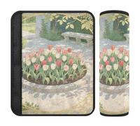 Spring Flower Garden, 2 coperture per cinture di sicurezza per auto, per fermare il taglio della cintura di sicurezza nel collo, imbottitura per la spalla