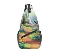 Spring Forest And Garden Crossbody Borsa a tracolla da viaggio Petto Pack Sling Zaino per uomo Escursionismo Daypack
