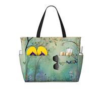 Spring Forest Borsa da spiaggia da donna con fiori selvatici impermeabile borsa da spiaggia con cerniera leggera borsa per shopping o nuoto borsa estiva regali per le vacanze