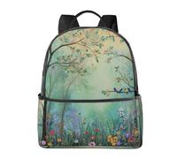 Spring Forest Zaino per donne e uomini con fiori selvatici borsa per la scuola per adolescenti zaino casual per università viaggi lavoro
