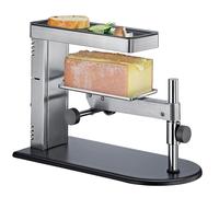 SPRING Forno per raclette, in acciaio inox, regolabile in altezza, con piastra antiaderente, incluso raschietto per formaggi, dispositivo per raclette svizzero, 36 x 17 x 25 cm