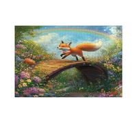Spring Fox Puzzle per adulti 10000 pezzi, puzzle in legno con animali da giardino di campagna, divertenti decorazioni floreali per l'intrattenimento domestico