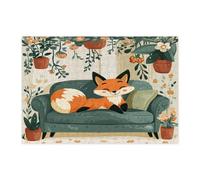 Spring Fox, puzzle per adulti, 300 pezzi, divertenti puzzle in legno stampato con piante in vaso, decorazione vintage per feste di intrattenimento