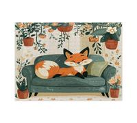 Spring Fox - Puzzle per adulti, 500 pezzi, divertenti puzzle in legno stampato con piante in vaso, motivo vintage, decorazioni per feste di intrattenimento