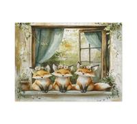 Spring Fox, puzzle per adulti, 500 pezzi, puzzle in legno con piante in vaso, divertenti decorazioni stampate per feste di intrattenimento