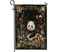 Spring Fun - Bandiere da giardino a forma di panda, 30,5 x 45,7 cm, double face, per esterni, decorazione per esterni, stile vintage, in tela, per esterni, piccola bandiera per prato