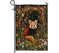 Spring Fun - Bandiere da giardino a forma di panda rosso, 30,5 x 45,7 cm, double face, per esterni, decorazione per esterni, stile vintage, in tela, per esterni, piccola bandiera da giardino