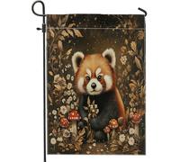 Spring Fun - Bandiere da giardino con panda rosso, 30,5 x 45,7 cm, double face, decorazione per esterni, bandiera vintage con animali selvatici, bandiera per casa, piccola bandiera da giardino retrò