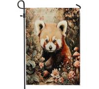 Spring Fun - Bandiere da giardino con panda rosso, 30,5 x 45,7 cm, per esterni, vintage, con animali selvatici, bandiere verticali standard in lino per casa, cortile, cortile, prato, decorazione per
