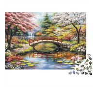 Spring Garden Bridge Jigsaw Puzzle Impossibili 1000Pcs Interesting Decorazione Per La Casa. Rilassamento E Intelligence Per Adulti E Ragazzi Da 14 Anni 70x50cm/1000pcs