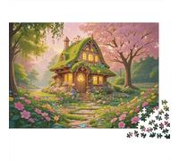 Spring Garden Puzzles 1000 Pezzi Riciclabile Fairy Tale Cottage Puzzle for Anziani Educativo Game Rilassamento Ideal for Holiday Blessings Regalo 52x38cm/1000pezzi