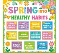 Spring Garden Theme Bulletin Board Decorations Healthy Choices Display for Preschool Kindergarten Classroom Teacher Gift(Unframed,12x18inch(30x45cm))