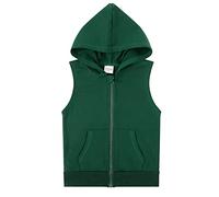 Spring&Gege Gilet con cappuccio senza maniche da ragazzo, con zip integrale e tasche, modello Basic, 5-6 Years