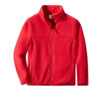 Spring&Gege Ragazzo Giacce in Pile Polare con Zip Fleece Jacket Tinta unita all'aperto per Bambino, rosso, 9-10 anni