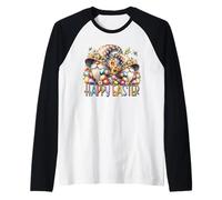Spring Gnomes with Colorful Easter Egg Decor Happy Easter Maglia con Maniche Raglan