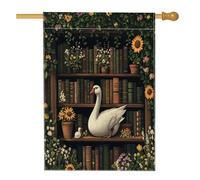 Spring Goose - Bandiera per la casa del pollame da 71 x 101 cm, double-face, decorativa per esterni, per libreria, con fiori, per la casa, in lino, per esterni, piccola bandiera da giardino