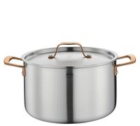 Spring GOURMET, pentola multistrato con coperchio in acciaio inox, adatta al forno, con scala interna, Ø 24 cm, altezza 14 cm, 6,5 litri, oro rosa