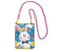 Spring Happy Easter Holiday Print Borsa a tracolla da donna, mini portafogli per telefono, grazioso portafoglio per telefono, regalo per escursioni e viaggi, Fucsia, Taglia unica