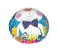 Spring Happy Easter Holiday Print - Copertura per capelli per doccia, da donna, regolabile, elegante, grande, impermeabile