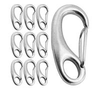 Spring Hook - 118inches Hiking Clip for Hiking Camping, Boat RVs with Quick Release, Egg Shape for Water Bottles, Silver Steel, Multifunctional Use, Outdoor Purpose, Portable