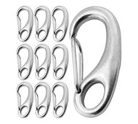 Spring Hook - Spring Hook Tool | Carabiner Clip | 10 pezzi Heavy Duty Hook Connector | Multi-Purpose Metal Clasp Stainless Steel Egg Shape Quick Release for Water Bottles Keys Boats Hiking