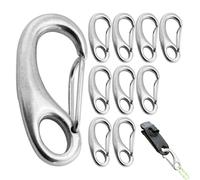 Spring Hook - Spring Hook Tool | Carabiner Clip | 10 Pieces Heavy Duty Hook Connector | Multi-Purpose Metal Clasp Stainless Steel Egg Shape Quick Release For Bottles Keys Boats Hiking