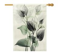 Spring Hosta - Bandiere per casa dei fiori, 71 x 101 cm, per esterni, semplici e carine, bandiere verticali in lino, decorazione per esterni con stampa botanica