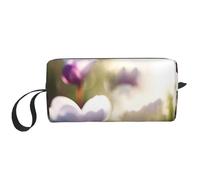 Spring is in The Air Borse cosmetiche per le donne Borsa per il trucco portatile Borsa da viaggio Borsa da viaggio Borsa per la ricezione quotidiana Borsa da toilette di grande capacità, bianco,