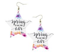 Spring is in The Air, orecchini da donna alla moda, orecchini pendenti celesti, gioielli a forma di stella per un versatile, One Size, Pelle