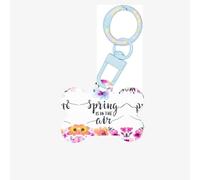 Spring is in The Air Stampa Acrilico Ornamento Osso Del Cane,Medagliette Personalizzate Pet Ornament, Portachiavi A Forma Di Osso Medagliette