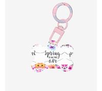 Spring is in The Air Stampa Acrilico Ornamento Osso Del Cane,Medagliette Personalizzate Pet Ornament, Portachiavi A Forma Di Osso Medagliette