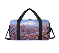 Spring Japan Mt Fuji Sport Duffel Bag con scomparto per scarpe Giappone Borse da viaggio da palestra organizer per bagagli per donne uomini bambini ragazze ragazzi