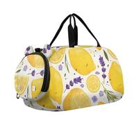 Spring Lavender Lemons Fresh Kids Cute Gym Bag con scomparto per scarpe grande capacità Weekender Pernottamento Range Bag per scuola pratica, sport, viaggi
